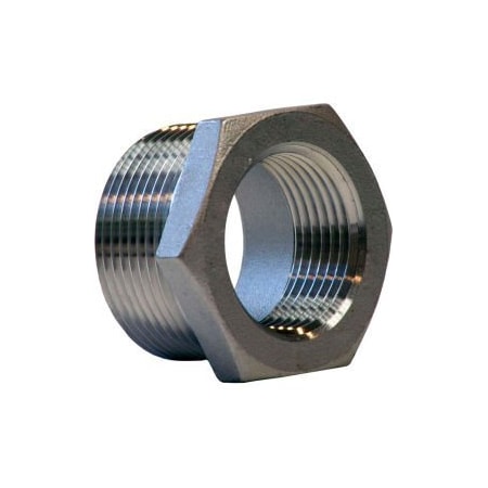 Merit Brass 1 In. X 1/2 In. 304 Stainless Steel Bushing - MNPT X FNPT - Class 150 - 300 PSI - Import K414-1608